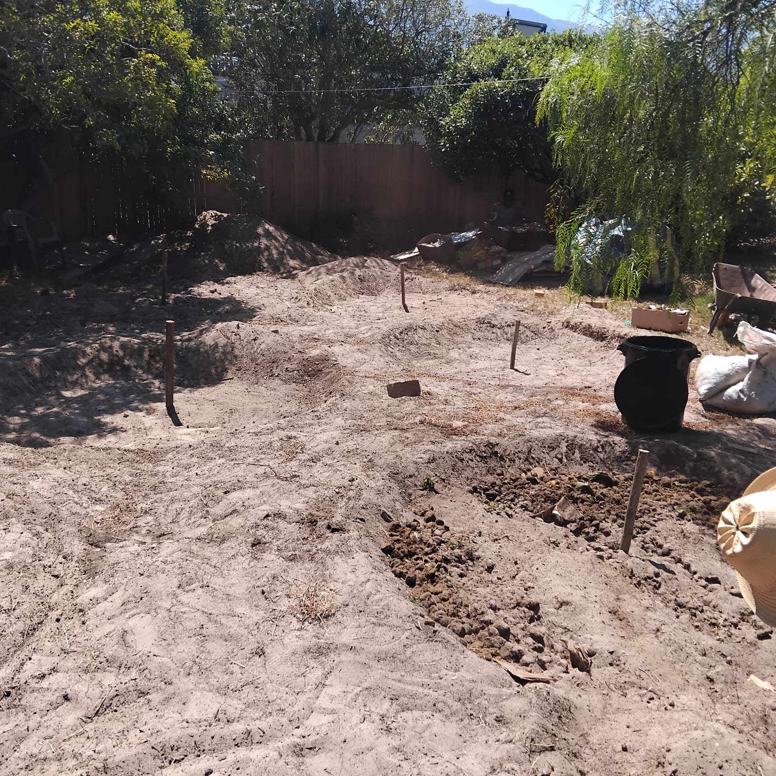 Earthworks — shaping swales and beds to hold water in the landscape