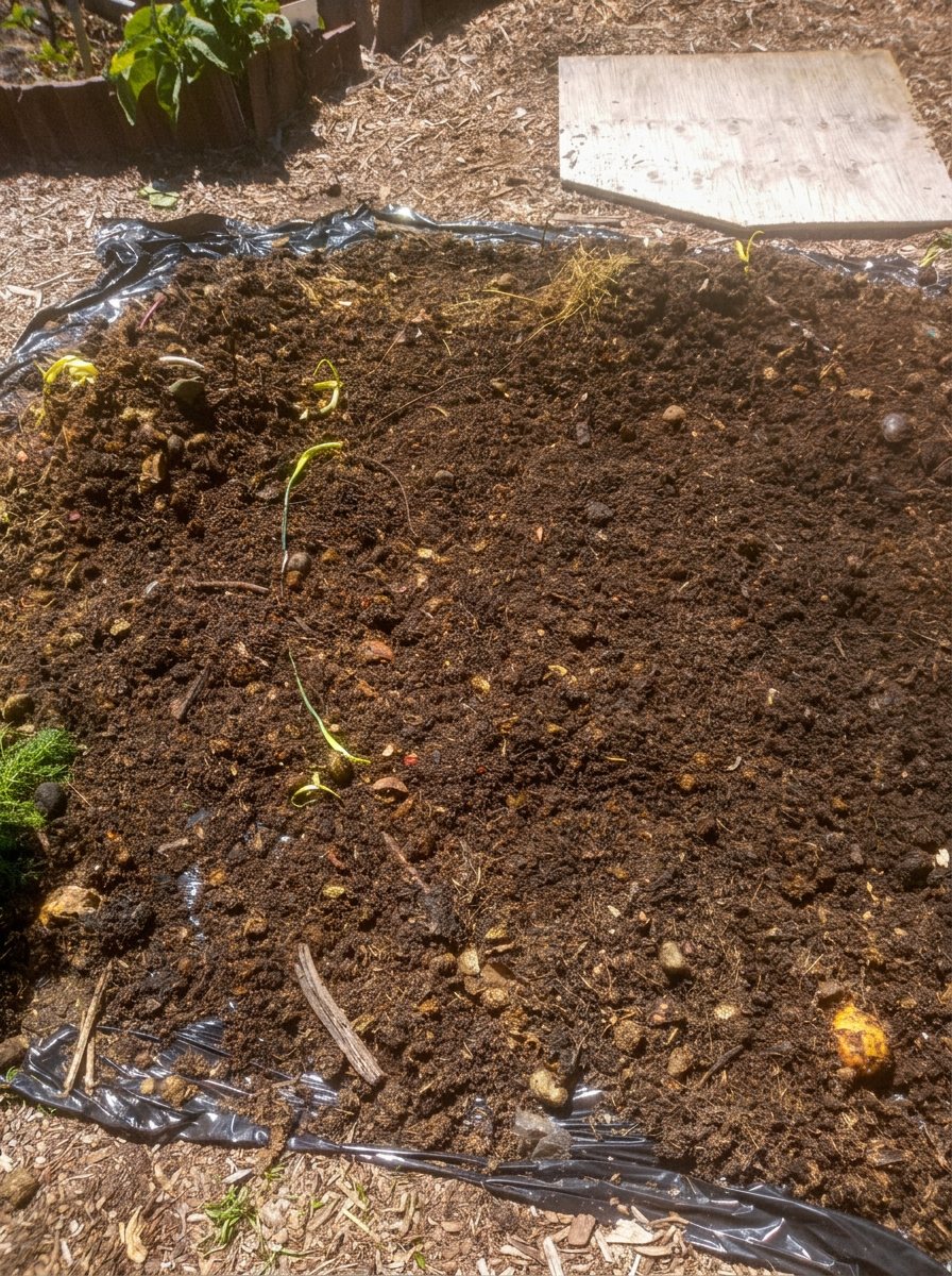 Harvested worm castings at WeGrowOrganic