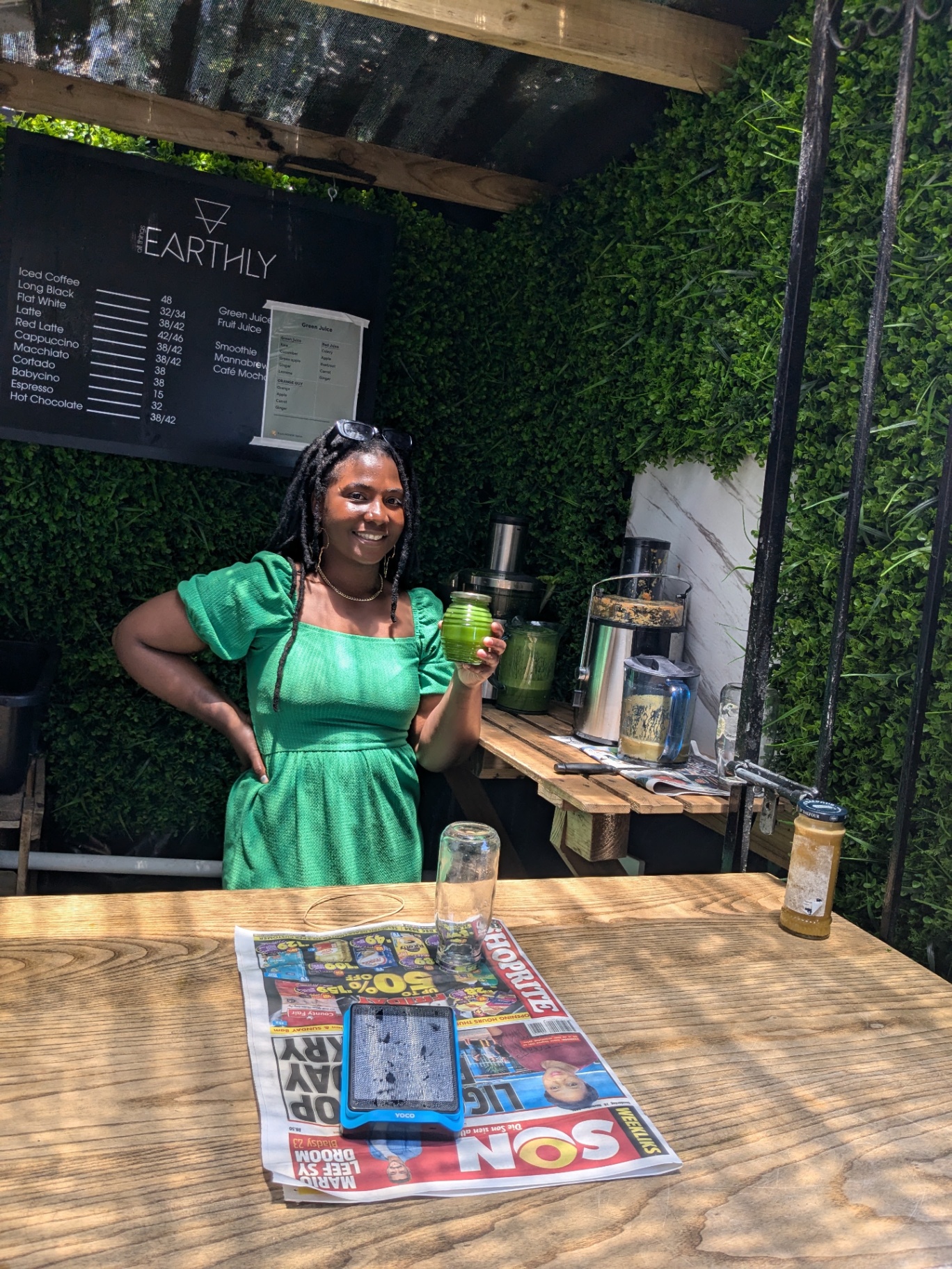 Green juice at the WeGrowOrganic bar